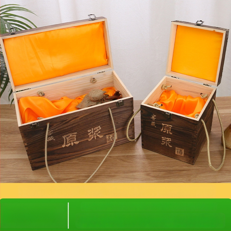 Дървена кутия за вино за две бутилки, гравирана, естествена дървесина, персонализирана облицовка, модел JXQ509