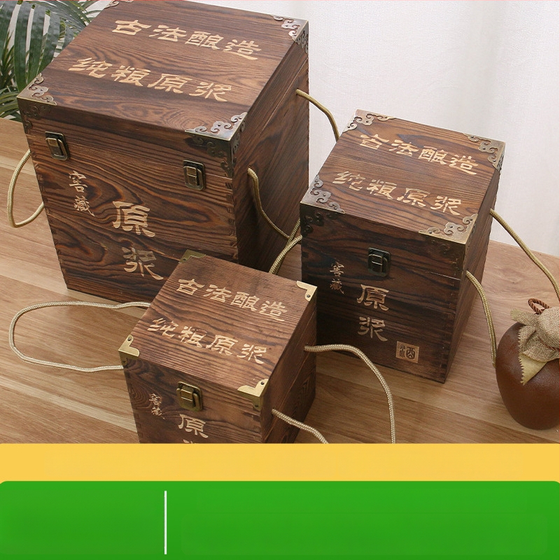 Дървена кутия за вино за две бутилки, гравирана, естествена дървесина, персонализирана облицовка, модел JXQ509