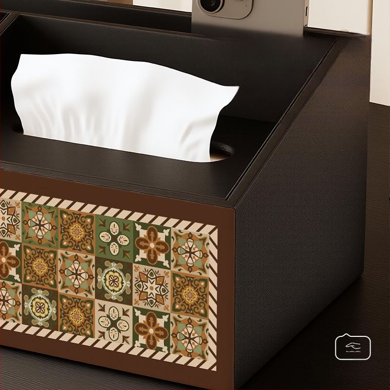 Θήκη αποθήκευσης τηλεχειριστηρίου με καπάκι και διαμερίσματα — ξύλινη κατασκευή από MDF, μοντέρνο μινιμαλιστικό στυλ, διατίθεται εκτύπωση λογοτύπου