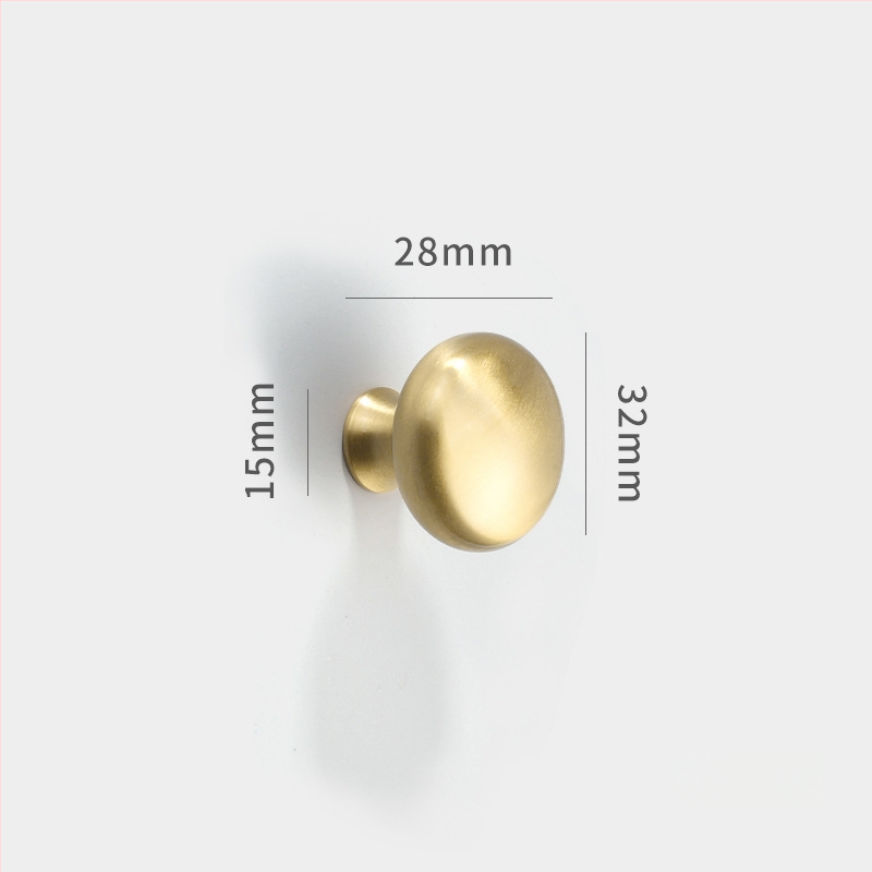 Mâner din cupru pentru uși și sertare, rotund, cu o singură gaură, formă semicirculară, model 8860, finisaj cu fir, stil modern minimalist