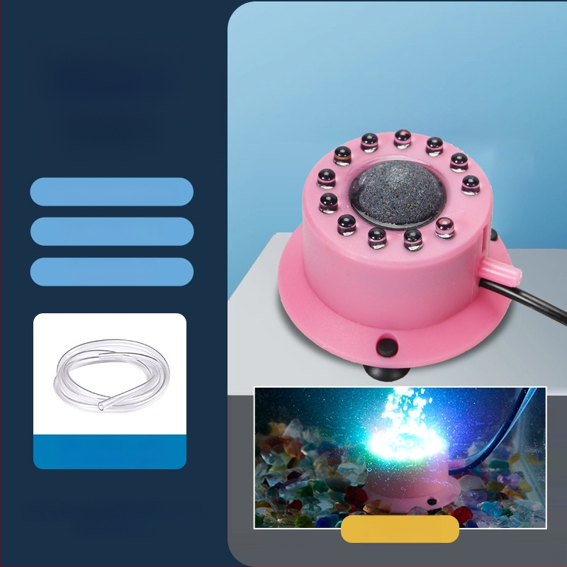 Akvaris buboréklámpa vulkáni tájjal, oxigénpumpa, pagoda lámpa, vízálló