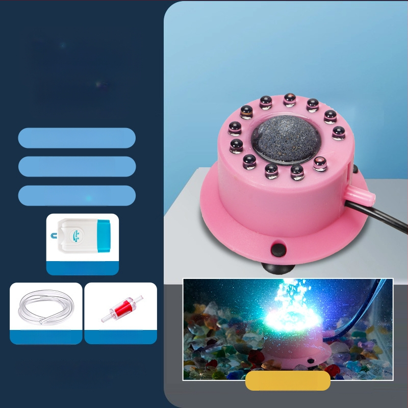 Akvaris buboréklámpa vulkáni tájjal, oxigénpumpa, pagoda lámpa, vízálló