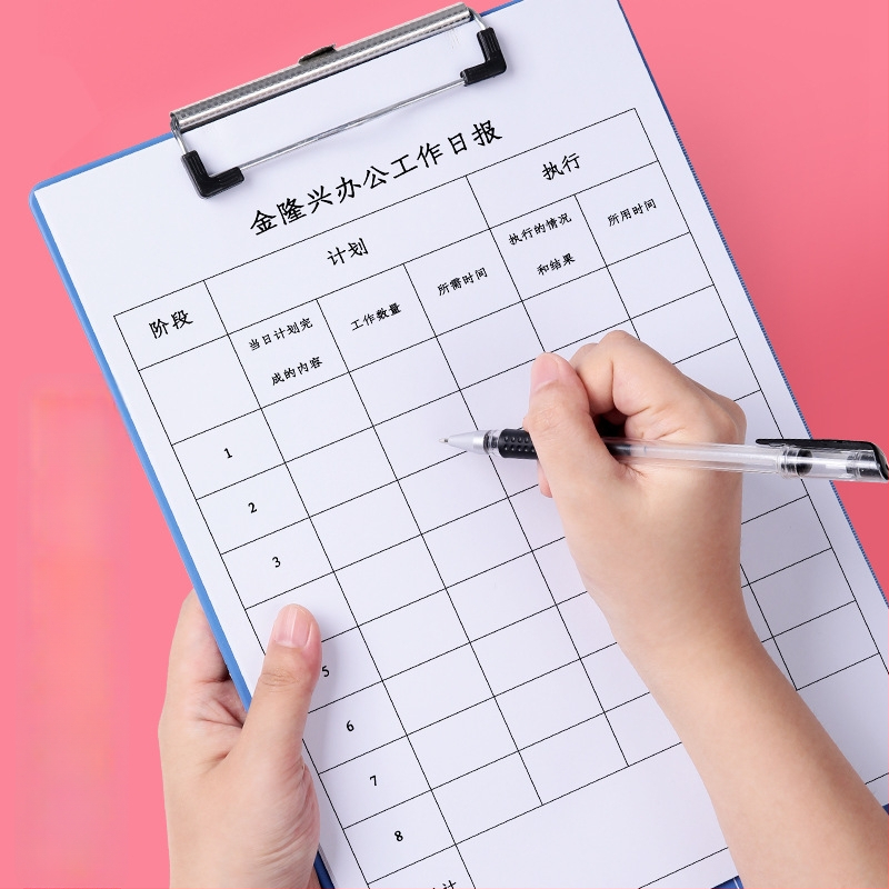 Vastag A4-es dokumentum mappa klipekkel – asztali írásra és kottaíráshoz ideális (modell C1085, PP anyag, üzleti ajándéknak)