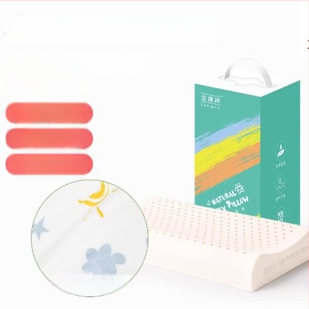 Детска латексна възглавница с опора за шията - естествен латекс 90%+, правоъгълна форма, покривка от синтетични влакна, подходяща за всички сезони