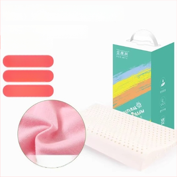 Детска латексна възглавница с опора за шията - естествен латекс 90%+, правоъгълна форма, покривка от синтетични влакна, подходяща за всички сезони