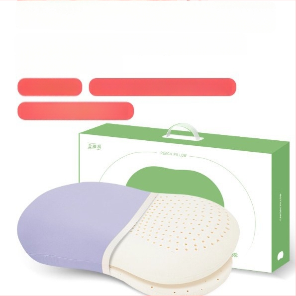 Детска латексна възглавница с опора за шията - естествен латекс 90%+, правоъгълна форма, покривка от синтетични влакна, подходяща за всички сезони