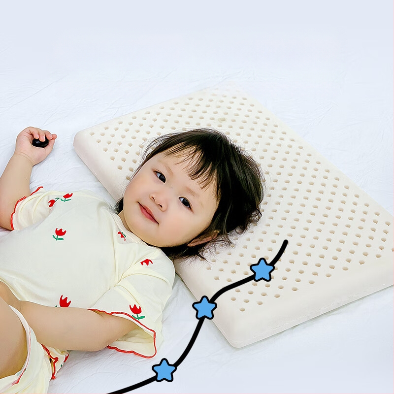 Детска възглавница от естествен латекс — покривка от 100% памук, форма извънземна, съдържание на латекс 90% или повече