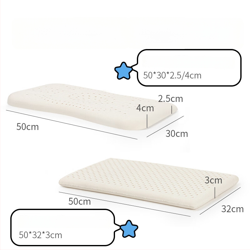 Детска възглавница от естествен латекс — покривка от 100% памук, форма извънземна, съдържание на латекс 90% или повече