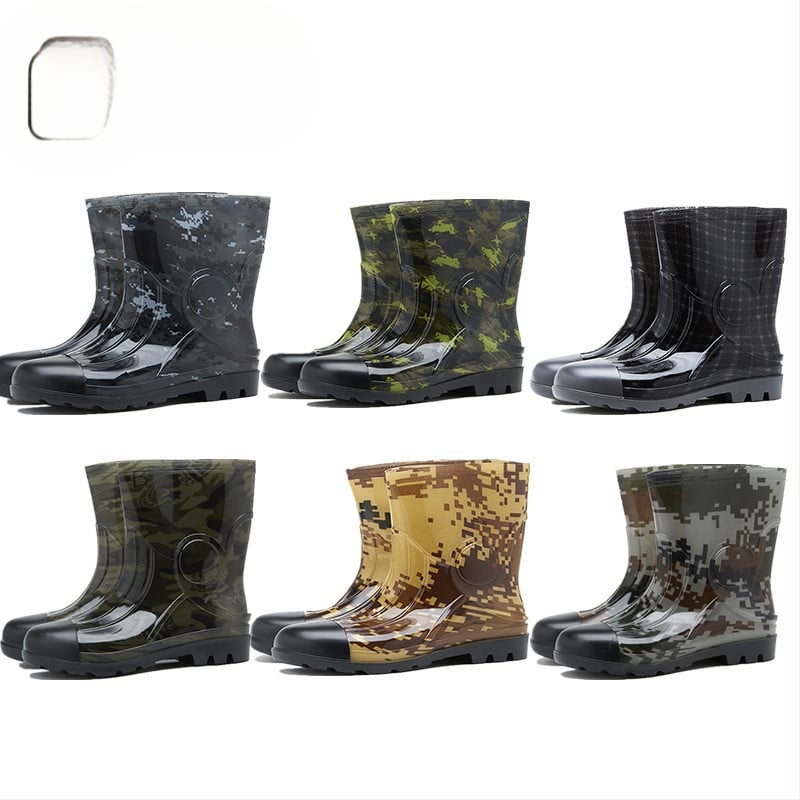 Ανδρικά μποτάκια βροχής μέχρι τη μέση της γάμπας, αδιάβροτα, αντιολισθητικά, ανθεκτικά στη φθορά, καμουφλάζ