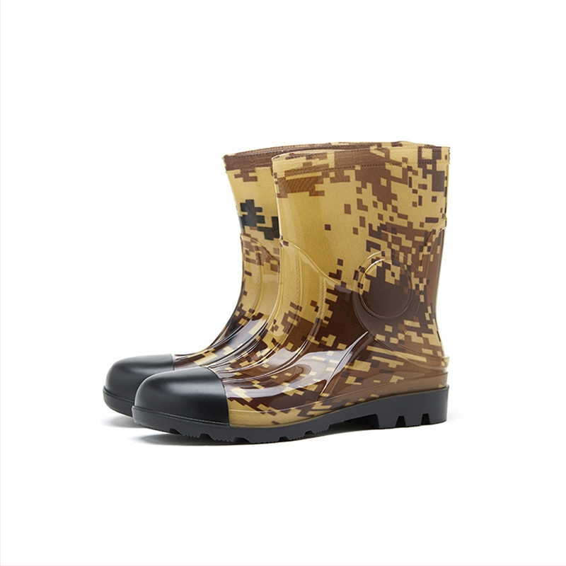 Ανδρικά μποτάκια βροχής μέχρι τη μέση της γάμπας, αδιάβροτα, αντιολισθητικά, ανθεκτικά στη φθορά, καμουφλάζ