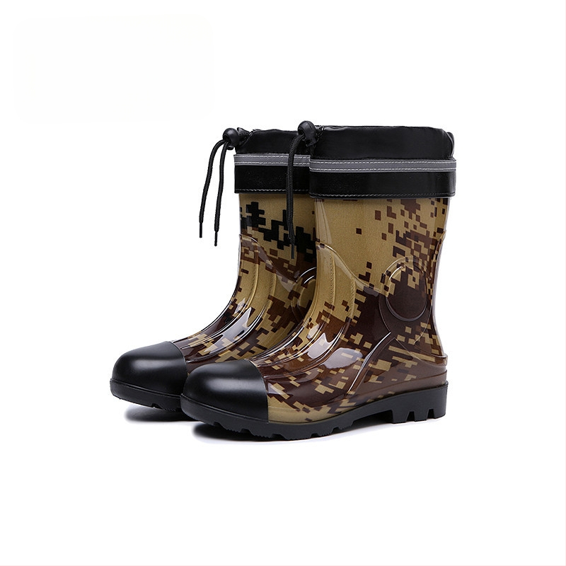 Ανδρικά μποτάκια βροχής μέχρι τη μέση της γάμπας, αδιάβροτα, αντιολισθητικά, ανθεκτικά στη φθορά, καμουφλάζ