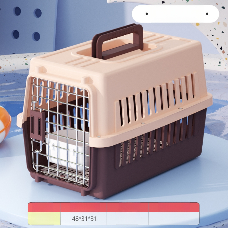 Carrier din plastic pentru animale, 48L, model Cartoon, transport pentru pisici și câini
