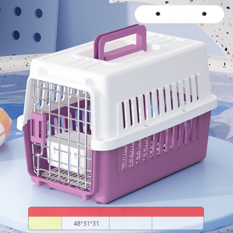 Carrier din plastic pentru animale, 48L, model Cartoon, transport pentru pisici și câini
