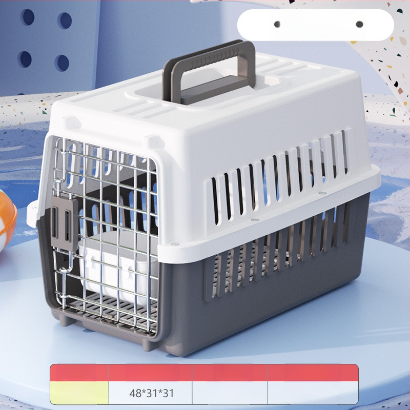 Carrier din plastic pentru animale, 48L, model Cartoon, transport pentru pisici și câini