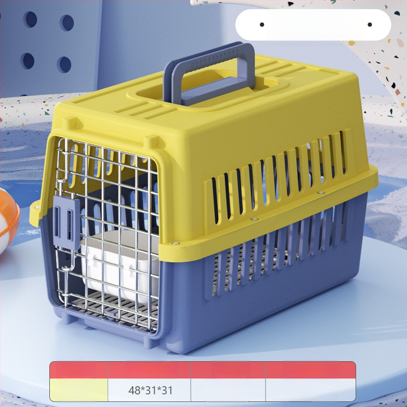Carrier din plastic pentru animale, 48L, model Cartoon, transport pentru pisici și câini