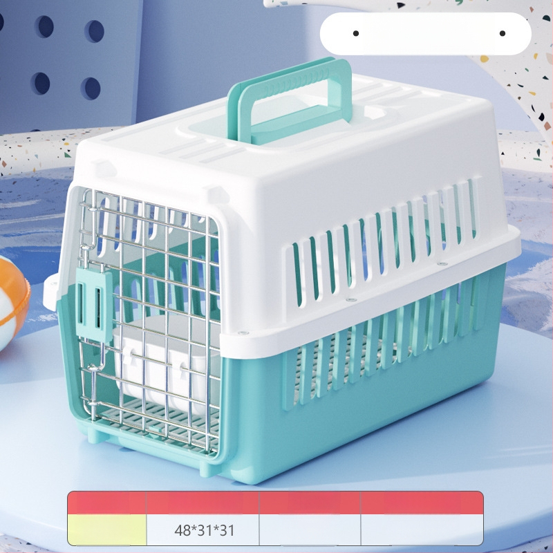 Carrier din plastic pentru animale, 48L, model Cartoon, transport pentru pisici și câini