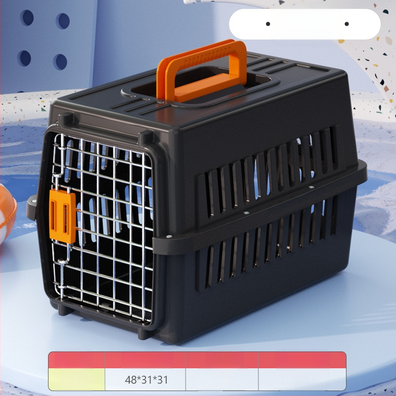 Carrier din plastic pentru animale, 48L, model Cartoon, transport pentru pisici și câini