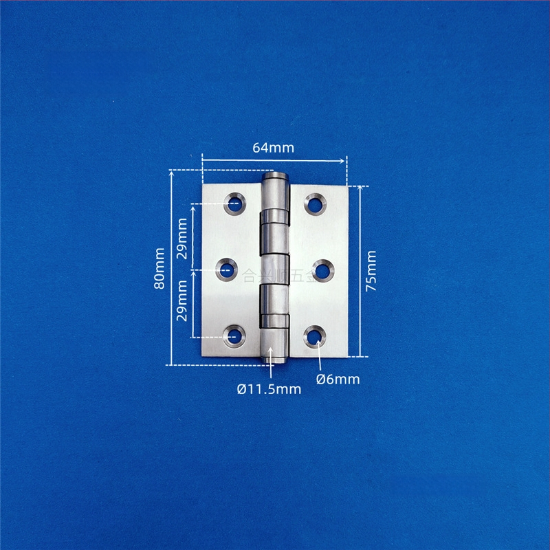Szekrényajtó zsanér, rozsdamentes acélból, csiszolt felület, lapos nyitású modell, modern minimalista dizájn
