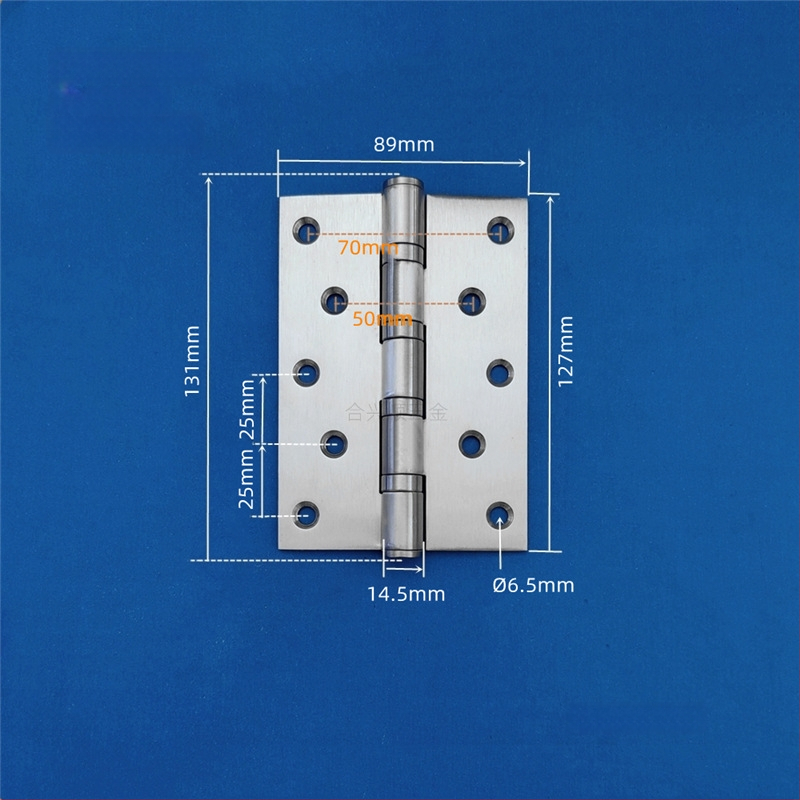 Szekrényajtó zsanér, rozsdamentes acélból, csiszolt felület, lapos nyitású modell, modern minimalista dizájn