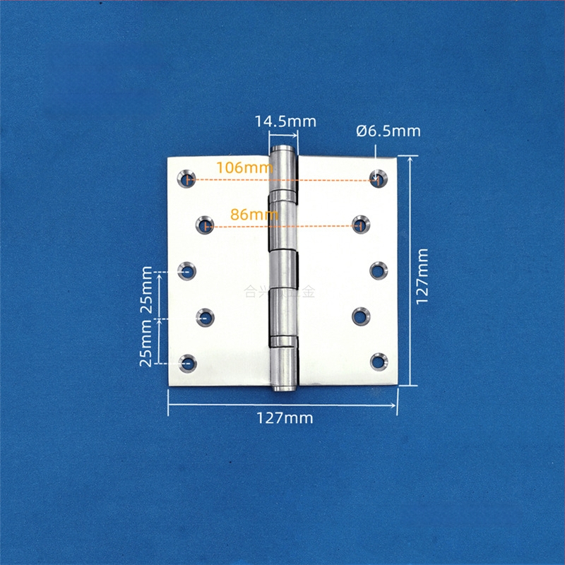 Szekrényajtó zsanér, rozsdamentes acélból, csiszolt felület, lapos nyitású modell, modern minimalista dizájn