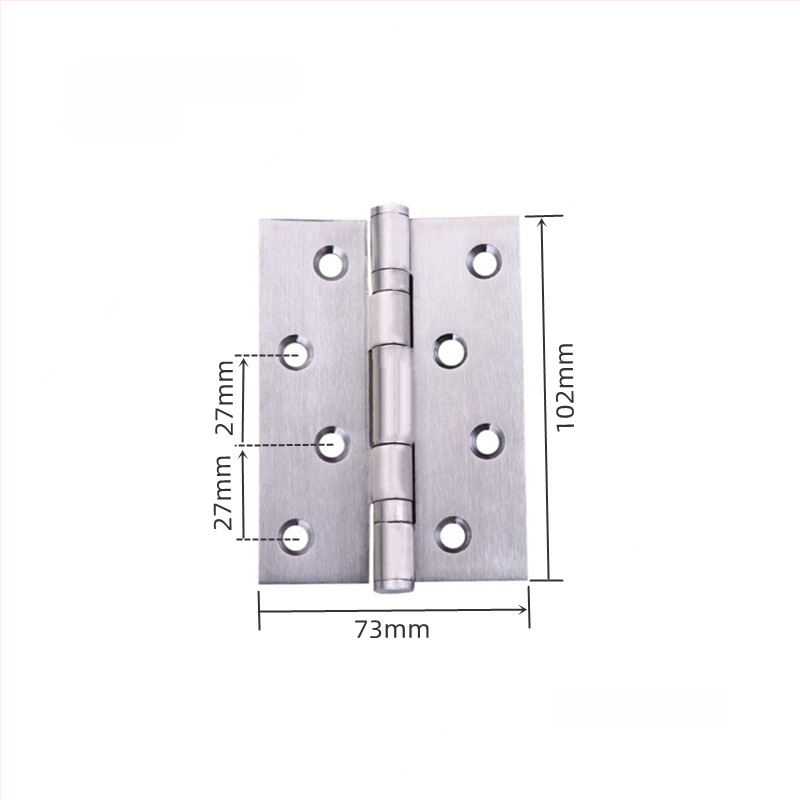 Szekrényajtó zsanér, rozsdamentes acélból, csiszolt felület, lapos nyitású modell, modern minimalista dizájn