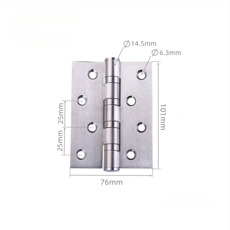 Szekrényajtó zsanér, rozsdamentes acélból, csiszolt felület, lapos nyitású modell, modern minimalista dizájn