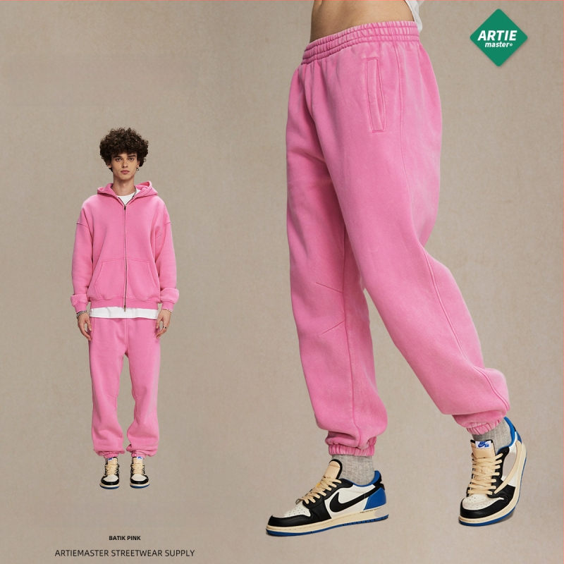 ArtieMaster мъжки спортни панталони с батик, подплатени с флийс, свободен силует, средна талия, памук 52%, 360 g, зима 2023