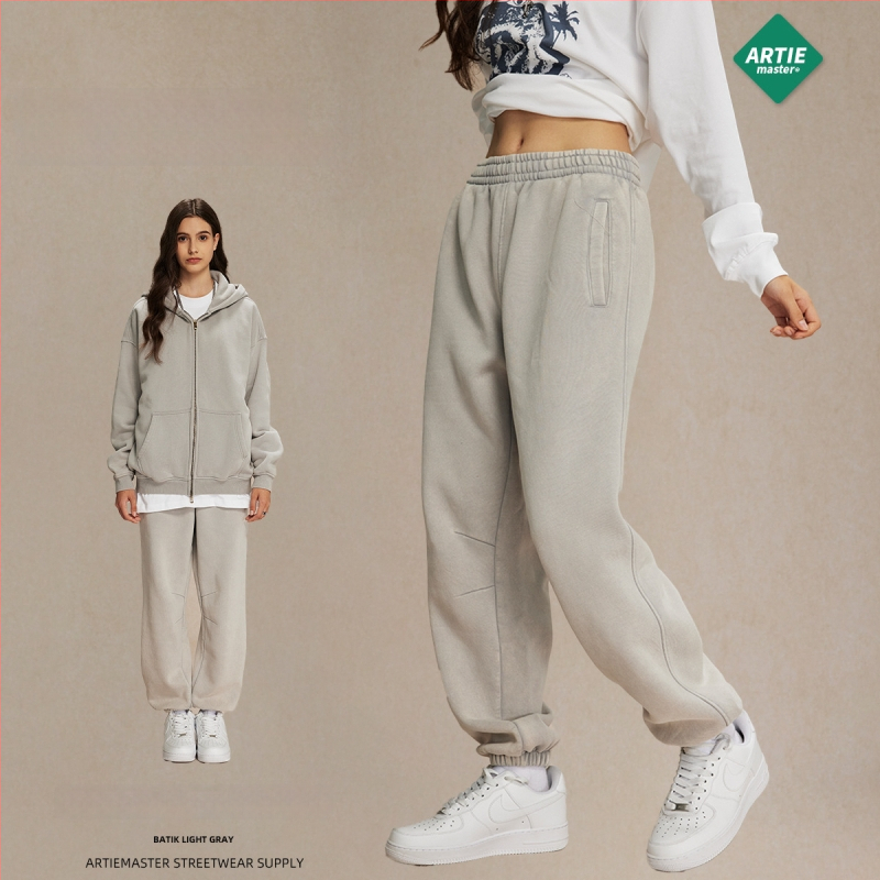 ArtieMaster мъжки спортни панталони с батик, подплатени с флийс, свободен силует, средна талия, памук 52%, 360 g, зима 2023