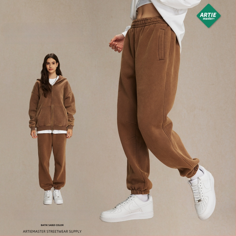 ArtieMaster мъжки спортни панталони с батик, подплатени с флийс, свободен силует, средна талия, памук 52%, 360 g, зима 2023