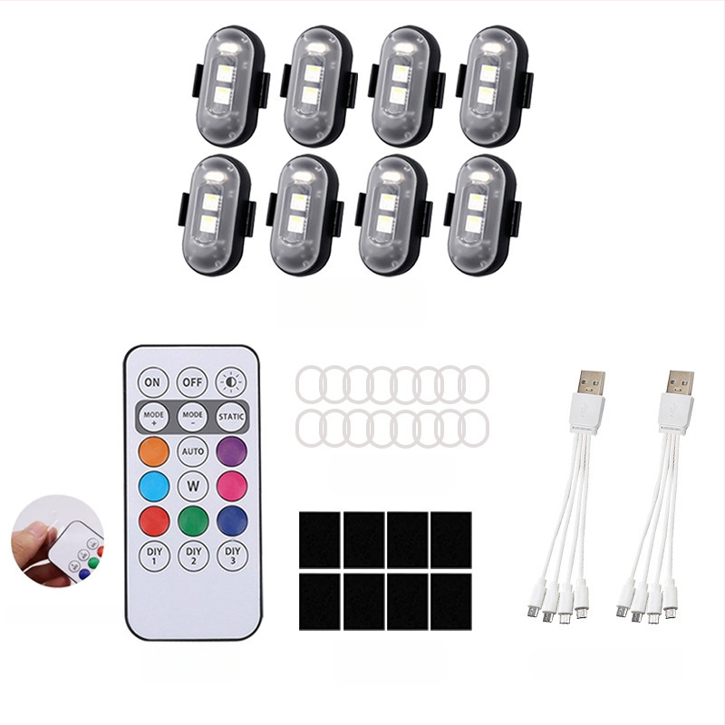 Ασύρματο LED φως προειδοποίησης για drones και οχήματα — καθολικά συμβατό, 12V, 5W, LED 5050, 6500K