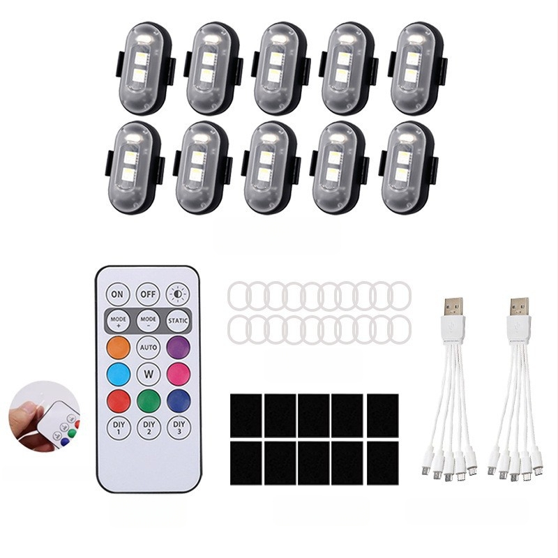 Ασύρματο LED φως προειδοποίησης για drones και οχήματα — καθολικά συμβατό, 12V, 5W, LED 5050, 6500K