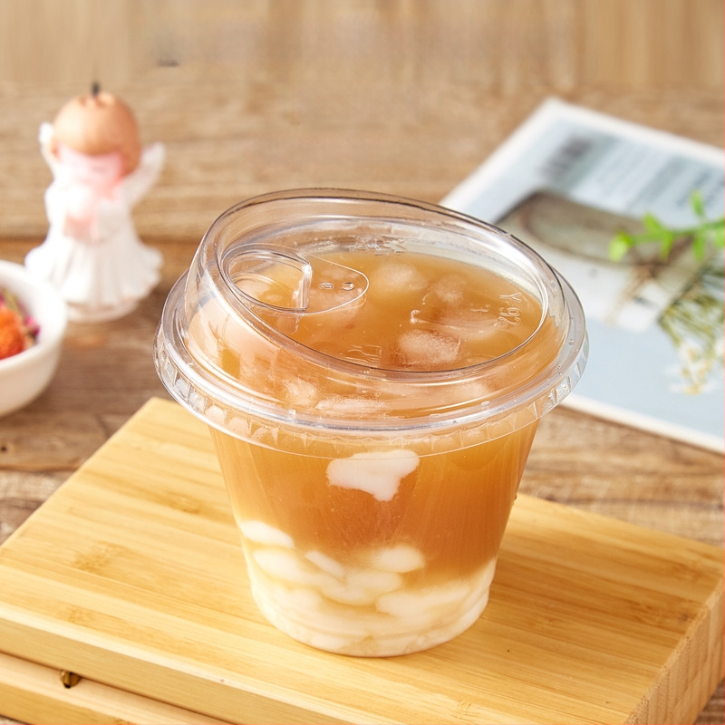 Μίας χρήσης PET ποτήρι για ροφήματα με γάλα/latte, 301–400 ml, διαφανές, χωρίς διαρροές, εκτύπωση λογοτύπου, δυνατότητα προσαρμογής