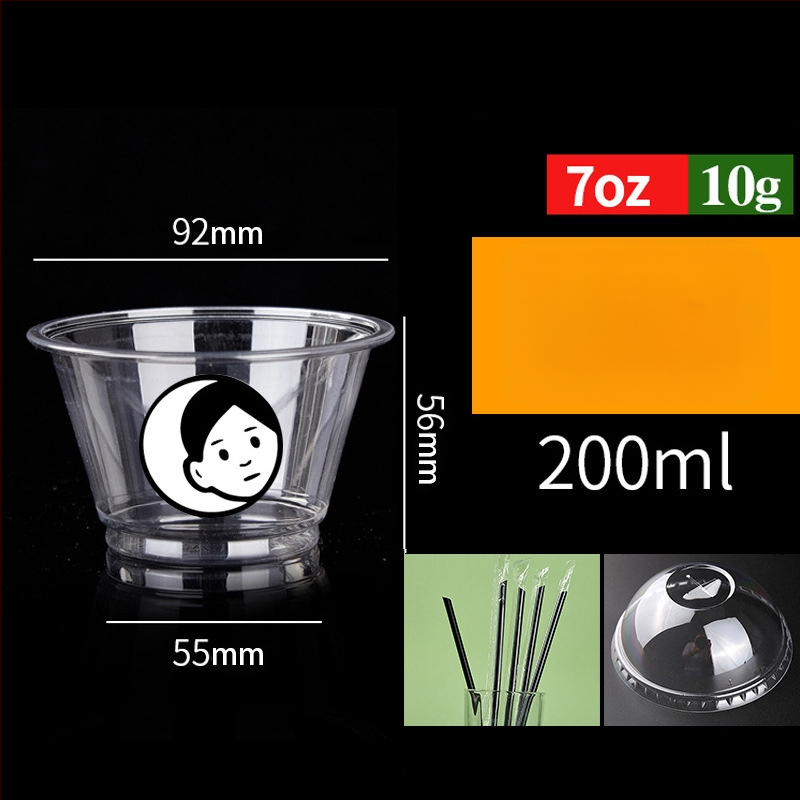 Μίας χρήσης PET ποτήρι για ροφήματα με γάλα/latte, 301–400 ml, διαφανές, χωρίς διαρροές, εκτύπωση λογοτύπου, δυνατότητα προσαρμογής