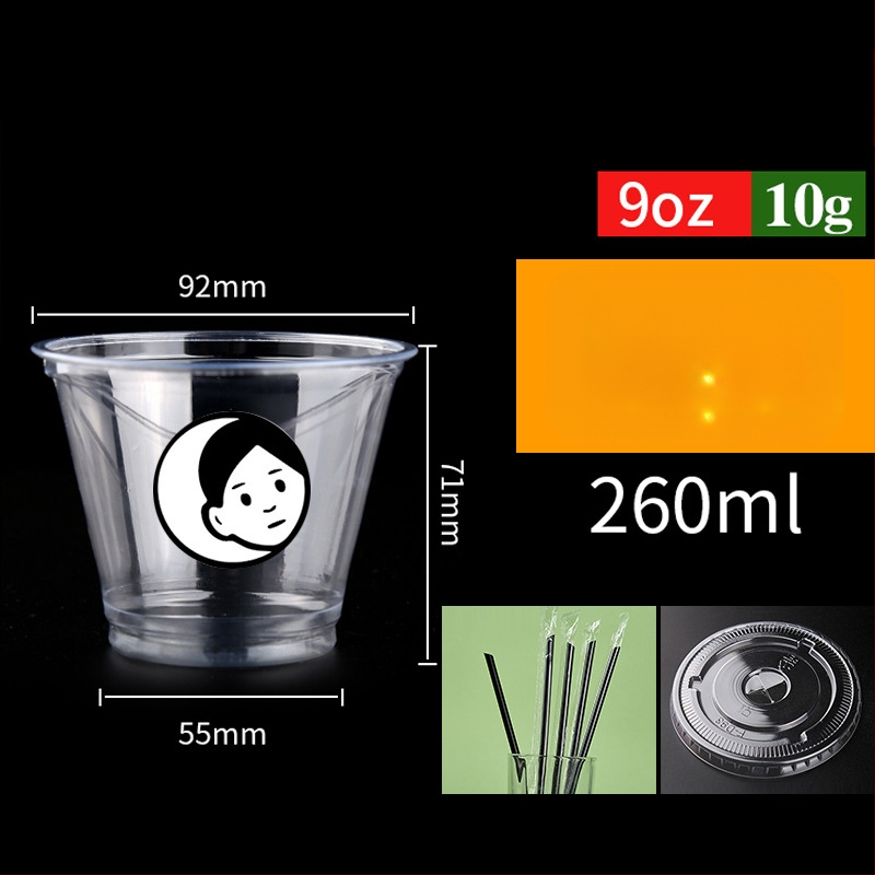 Μίας χρήσης PET ποτήρι για ροφήματα με γάλα/latte, 301–400 ml, διαφανές, χωρίς διαρροές, εκτύπωση λογοτύπου, δυνατότητα προσαρμογής