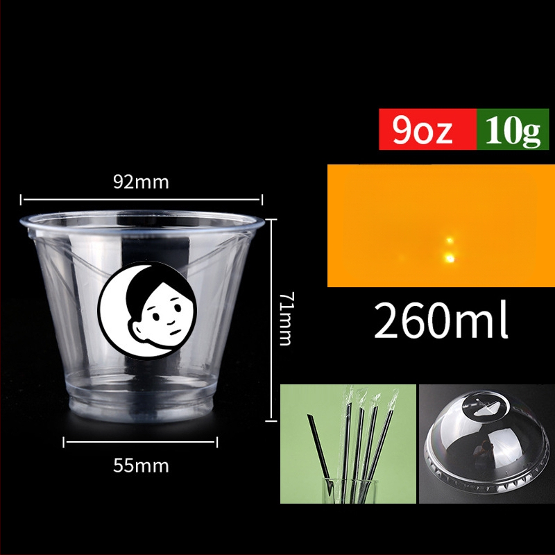 Μίας χρήσης PET ποτήρι για ροφήματα με γάλα/latte, 301–400 ml, διαφανές, χωρίς διαρροές, εκτύπωση λογοτύπου, δυνατότητα προσαρμογής