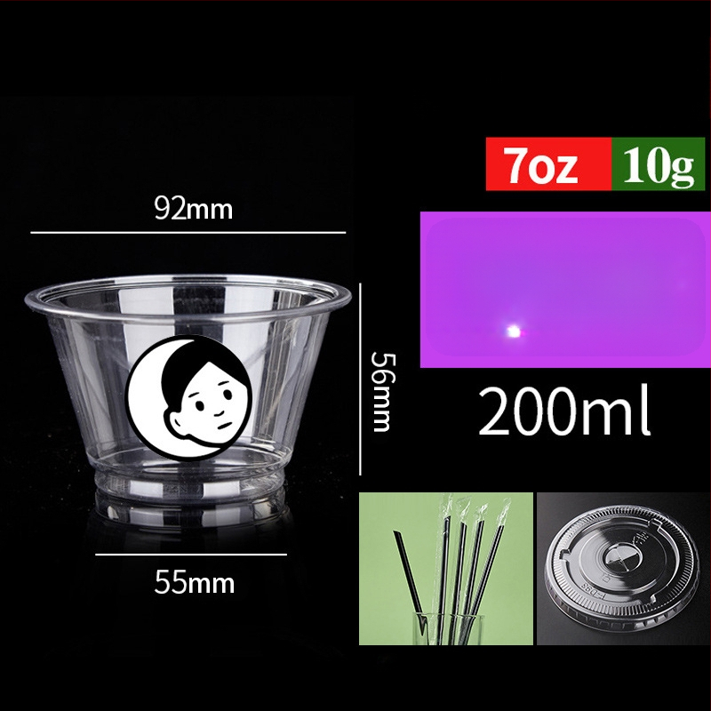 Μίας χρήσης PET ποτήρι για ροφήματα με γάλα/latte, 301–400 ml, διαφανές, χωρίς διαρροές, εκτύπωση λογοτύπου, δυνατότητα προσαρμογής