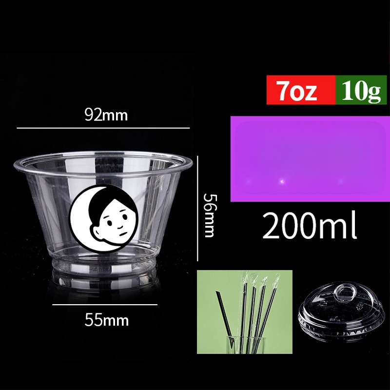 Μίας χρήσης PET ποτήρι για ροφήματα με γάλα/latte, 301–400 ml, διαφανές, χωρίς διαρροές, εκτύπωση λογοτύπου, δυνατότητα προσαρμογής