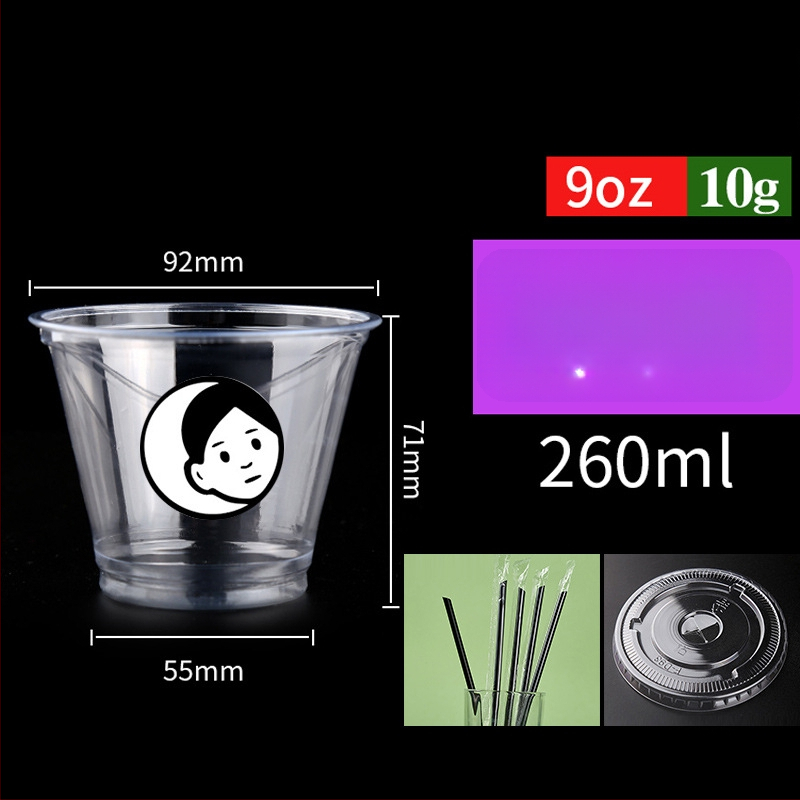 Μίας χρήσης PET ποτήρι για ροφήματα με γάλα/latte, 301–400 ml, διαφανές, χωρίς διαρροές, εκτύπωση λογοτύπου, δυνατότητα προσαρμογής