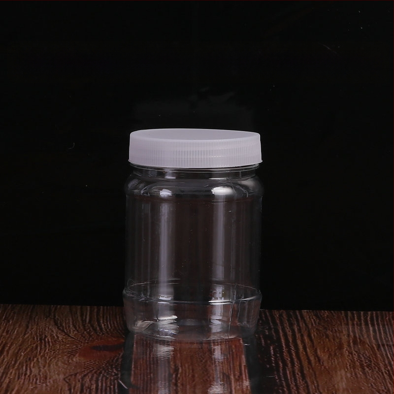 Прозрачен PET съд за съхранение с широко гърло, хранителна опаковка, офсетово печатване