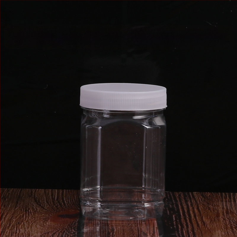 Прозрачен PET съд за съхранение с широко гърло, хранителна опаковка, офсетово печатване