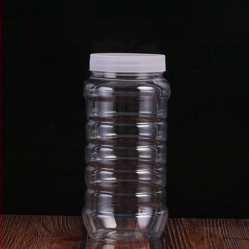 Прозрачен PET съд за съхранение с широко гърло, хранителна опаковка, офсетово печатване