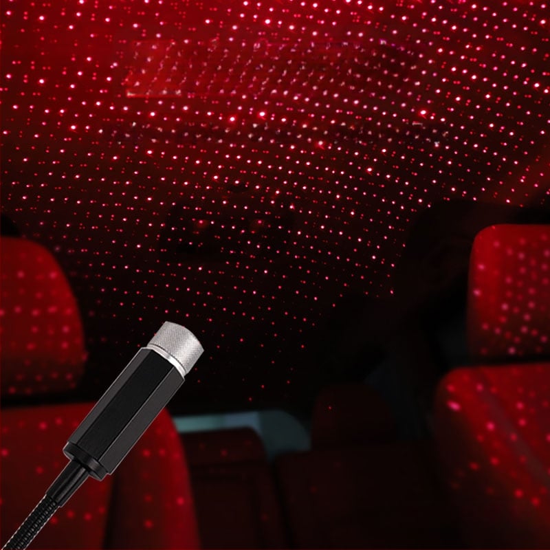 Auto interiérové LED s laserovou projekciou, XKD-11, USB napájanie, materiál: hliníková zliatina + ABS