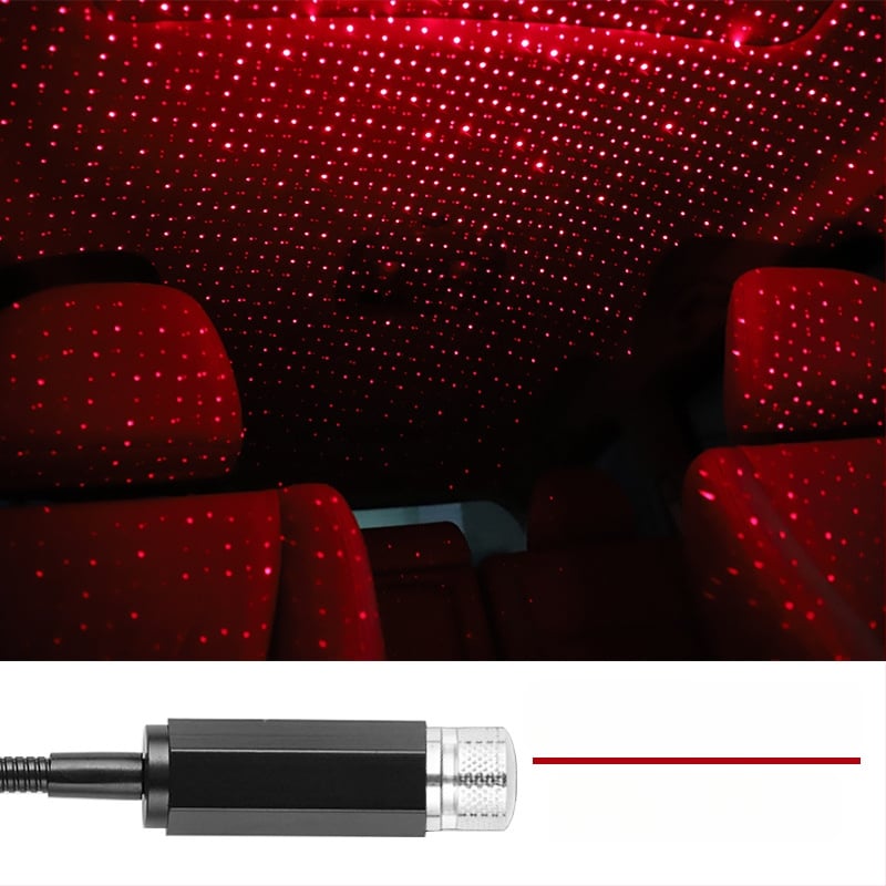 Auto interiérové LED s laserovou projekciou, XKD-11, USB napájanie, materiál: hliníková zliatina + ABS