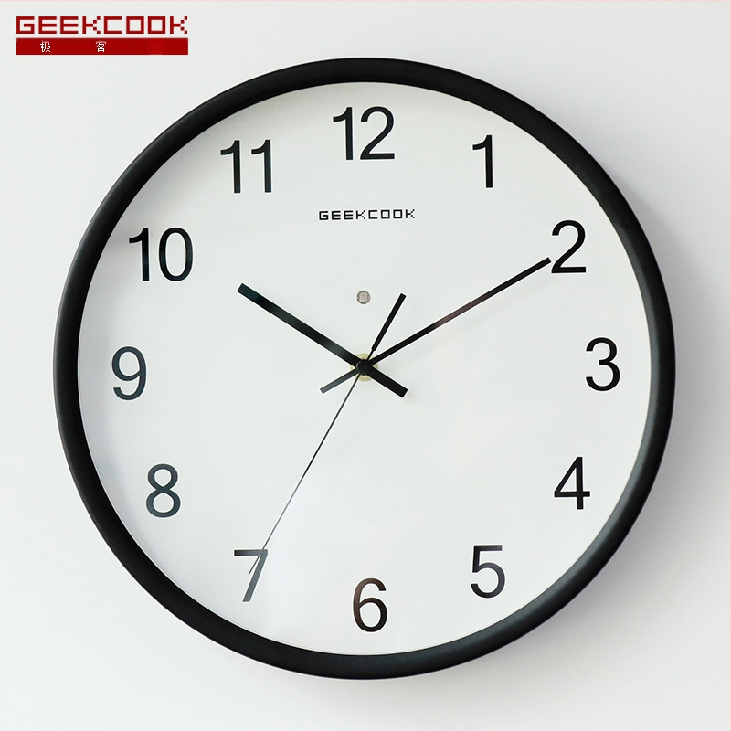 Μεταλλικό ρολόι τοίχου με φωτιζόμενο LED νυχτερινό φως, αισθητήρας φωνητικής ενεργοποίησης και κίνηση quartz