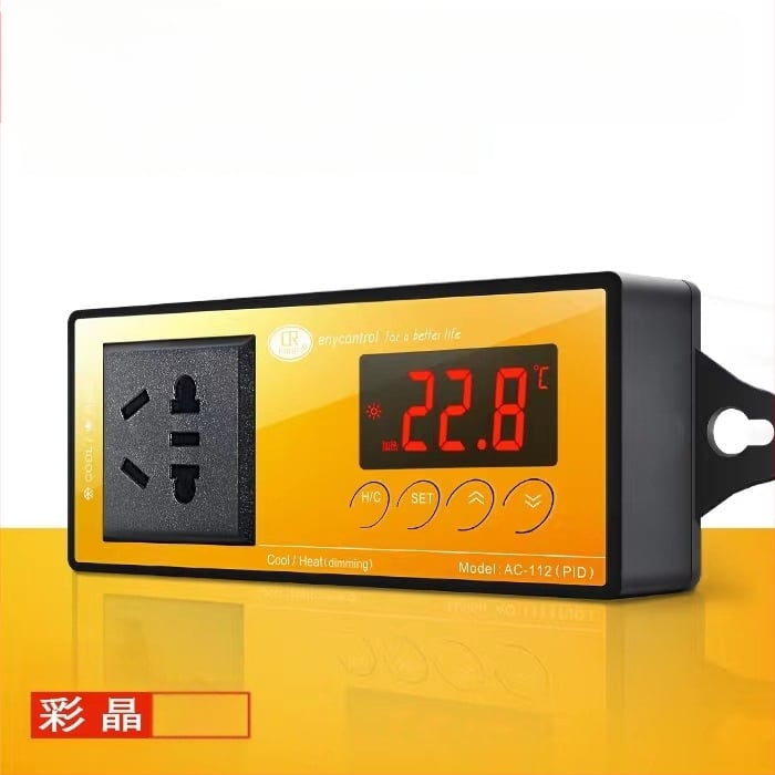 Дървен террариум за влечуги с керамична лампа и електронен термостат за контрол на температурата