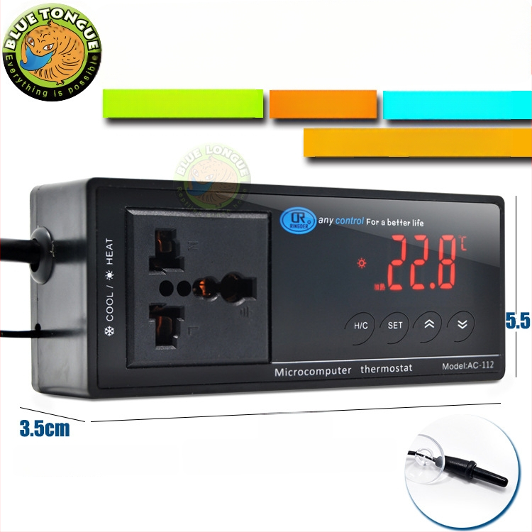 Дървен террариум за влечуги с керамична лампа и електронен термостат за контрол на температурата