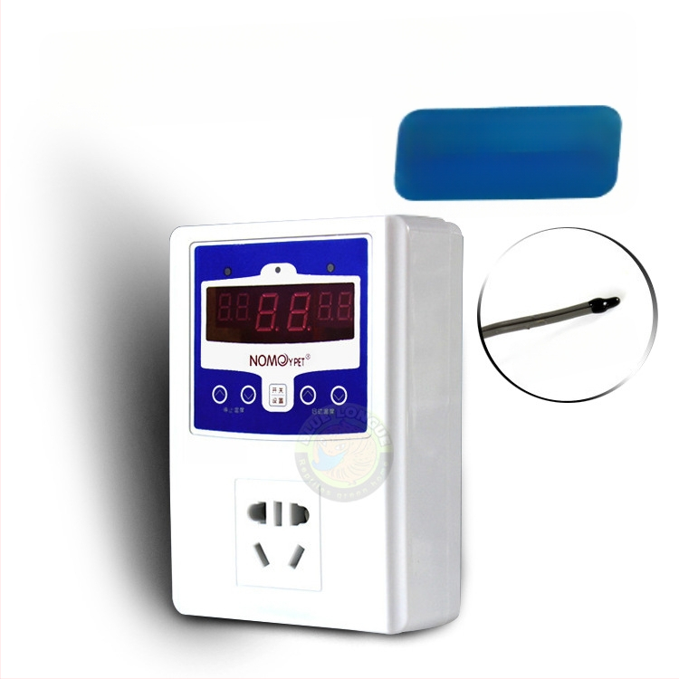 Дървен террариум за влечуги с керамична лампа и електронен термостат за контрол на температурата