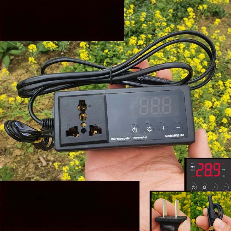 Дървен террариум за влечуги с керамична лампа и електронен термостат за контрол на температурата