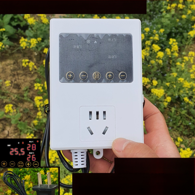 Дървен террариум за влечуги с керамична лампа и електронен термостат за контрол на температурата