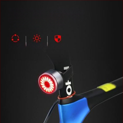 Задна светлина за велосипед с USB-C зареждане, винтов монтаж, режим за нощно каране